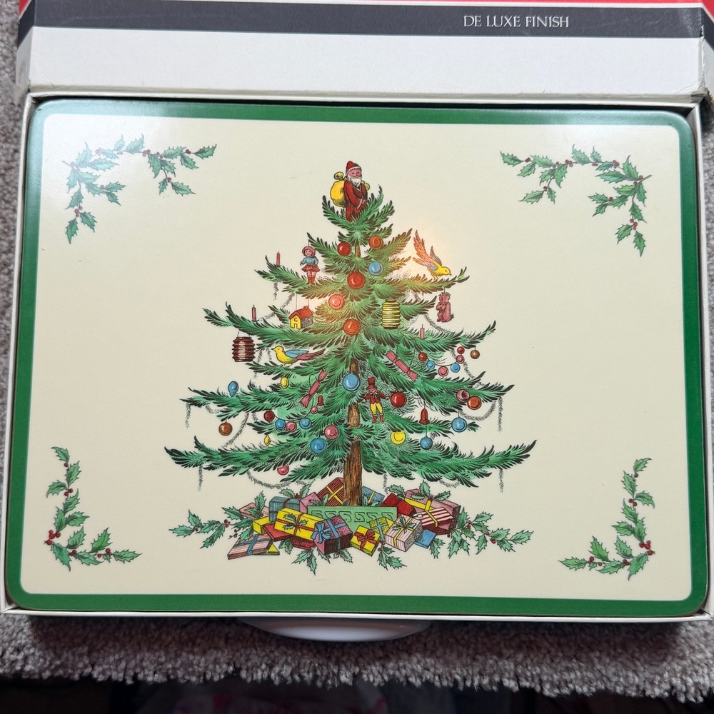 Pimpernel Spode Christmas Tree Placemats Set of 6 Cork Backed
